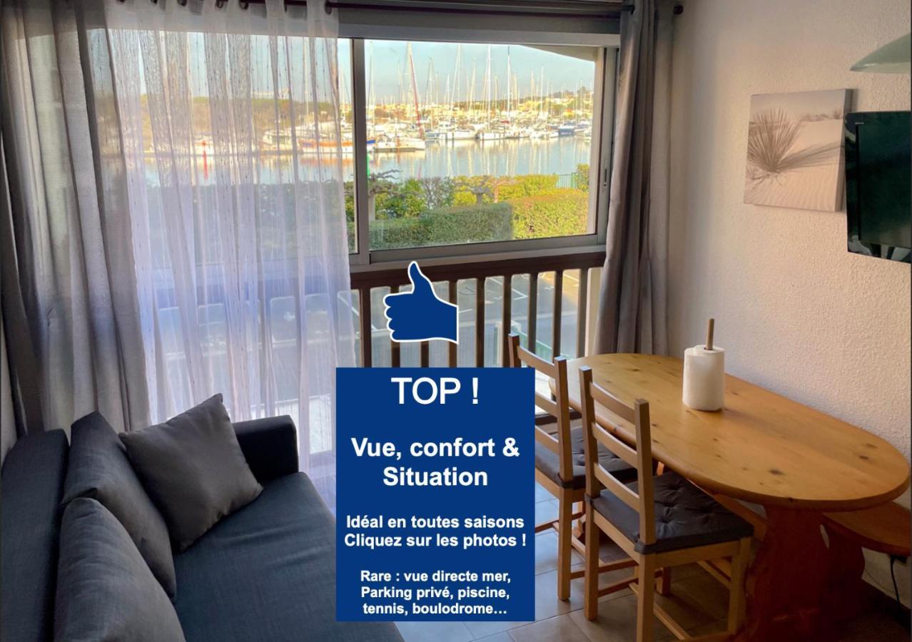 Studio Face A La Mer 4 Couchages - Gratuits Piscine Tennis Et Un Parking Prive Rare Et Tres Utile - Vue Magnifique Sur La Mer - Agreable En Toutes Saisons Ile Des Pecheurs - La Brigantine - Emplacement Et Vue Rares Au Cap D'Agde Kültér fotó